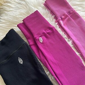 Free People Movement High-Rise 7/8 Length Good Karma Leggings - 3 pairs